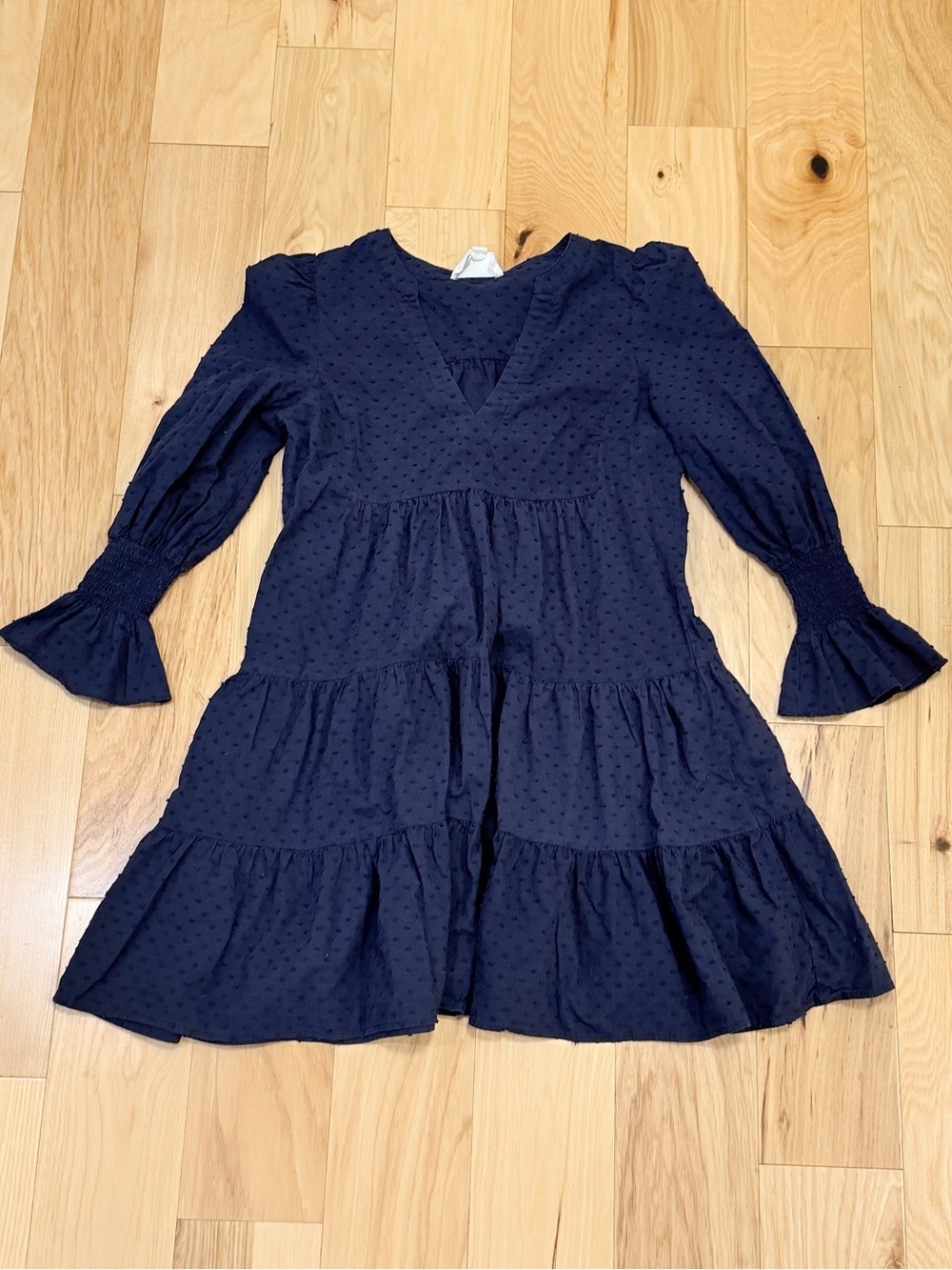 Tuckernuck Pomander Place Women’s Navy Blue Swiss Dot Kenzo Dress - Picture 2 of 4